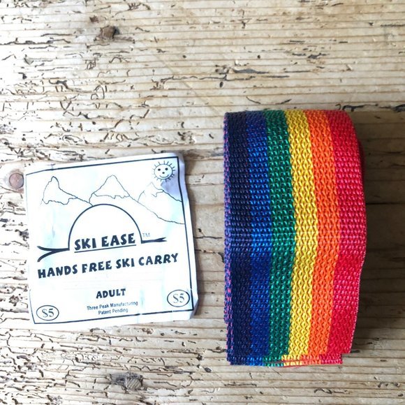 NEW Vtg 70s Rainbow Dead Stock Hands Free Ski Carry Strap - Picture 1 of 6